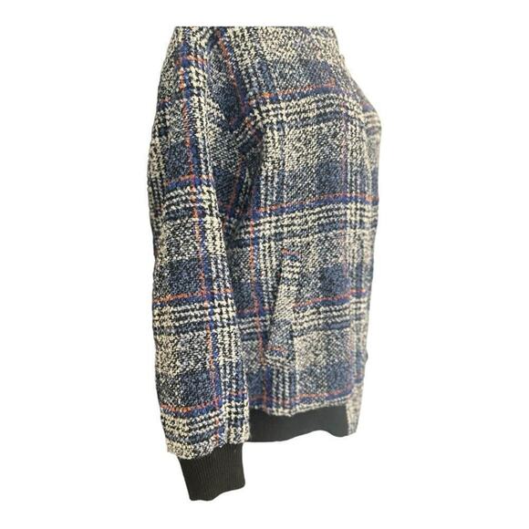 Avec Les Filles - Woman's Plaid Tweed Bomber Jacket Size Medium - Picture 11 of 13